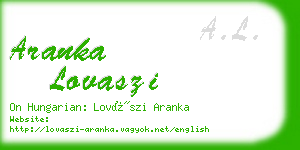 aranka lovaszi business card